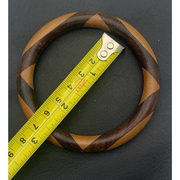 Handmade Wooden Bangle Bracelet Boho Beautiful Wood - Picture 3 of 4